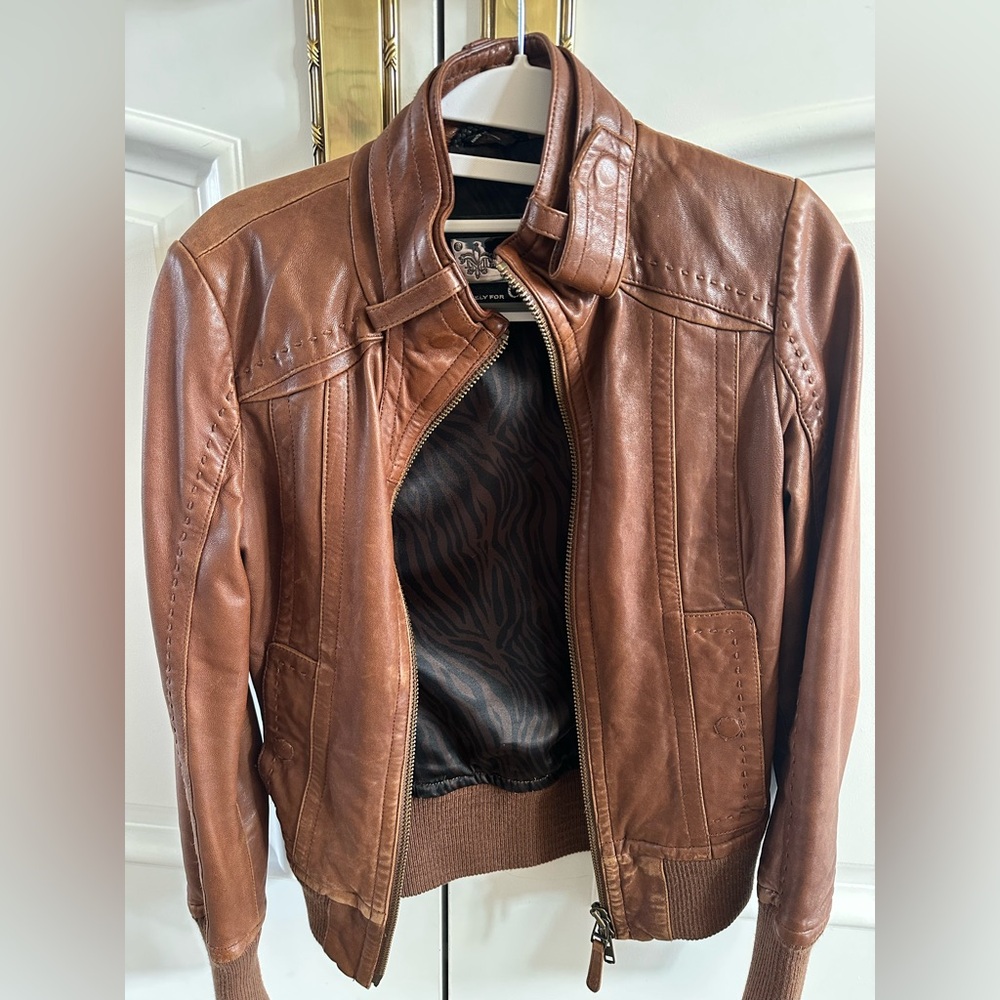 Mackage Leather Bomber Jacket